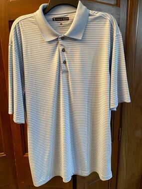 Pebble Beach Men's Soft Blue & White Striped Polo